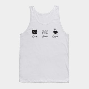 Cats Books Coffee Tank Top